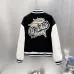 Off-White Black Wool White Sleeve Crocodile Embroidery Varsity Jacket #A69177