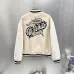 Off-White Black Wool White Sleeve Crocodile Embroidery Varsity Jacket #A69177
