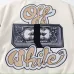 Off-White Cream Dark Green Sleeve Heavy Embroidery Varsity Jacket #A69175
