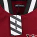 Off-White Runway Burgundy Cross Logo Embroidery Varsity Jacket #A69178