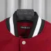 Off-White Runway Burgundy Cross Logo Embroidery Varsity Jacket #A69178