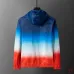 Casablanca Men Gradient Hooded Zip‑Up Jacket | Blue‑White‑Red Gradient #A68147