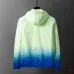 Casablanca Men Gradient Print Hooded Zip‑Up Jacket | Green‑Blue Gradient #A68142
