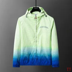 Casablanca Men Gradient Print Hooded Zip‑Up Jacket | Green‑Blue Gradient #A68142