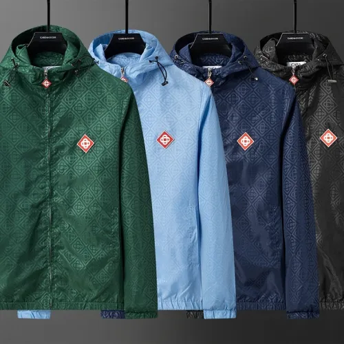 Casablanca Men Monogram Print Hooded Windbreaker Jacket | Multi‑color #A68148