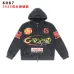 Godspeed Distressed 13 Graphic Zip‑Up Hoodie Streetwear Jacket Black #A67859