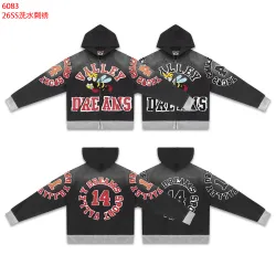 Valley High 14 Dreams Letter Print Zip‑Up Hoodie Street Jacket Black #A67863