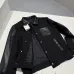 Prada Dark Style Varsity Baseball Jacket, Black Leather & Wool Blend #A69037