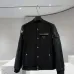 Prada Dark Style Wool Leather Varsity Bomber Jacket, Black #A69030