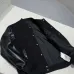 Prada Dark Style Wool Leather Varsity Bomber Jacket, Black #A69030