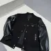 Prada Dark Style Wool Leather Varsity Bomber Jacket, Black #A69030