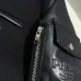 Prada Dark Style Wool Leather Varsity Bomber Jacket, Black #A69030