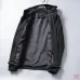 Prada Hooded Windbreaker Jacket Men Casual Zip‑Up Outerwear, Black, Navy Blue #A68166