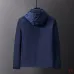 Prada Hooded Zip‑Up Windbreaker Jacket Men Casual Outerwear, Black, Navy Blue, Army Green #A68169