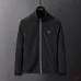 Prada Stand‑Collar Zip‑Up Jacket Men Casual Windproof Outerwear, Black, Bright Blue, Dark Gray #A68170