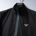 Prada Stand‑Collar Zip‑Up Jacket Men Casual Windproof Outerwear, Black, Bright Blue, Dark Gray #A68170