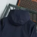 Prada Triangle Logo Hooded Full‑Zip Windbreaker Jacket, Navy #A68452