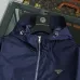 Prada Triangle Logo Hooded Full‑Zip Windbreaker Jacket, Navy #A68454
