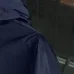 Prada Triangle Logo Hooded Full‑Zip Windbreaker Jacket, Navy #A68454