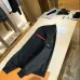 Prada Triangle Logo Red‑Tag Bomber Full‑Zip Jacket, Black #A68455
