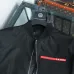 Prada Triangle Logo Red‑Tag Bomber Full‑Zip Jacket, Black #A68455