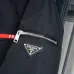 Prada Triangle Logo Red‑Tag Hooded Full‑Zip Windbreaker Jacket, Black #A68456