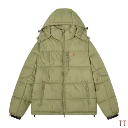 Ralph Lauren Classic Pony Logo Hooded Puffer Winter Jacket, Army Green #A68139