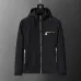 Versace Men's Hooded Windbreaker Jacket Stylish Black Outerwear with Gold Tone Zippers #B54255