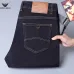 Armani Style Men's Black Denim Jeans, Eagle Logo Straight‑Leg Stretch Business Casual Long Pants #A67618