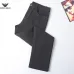 Armani Style Men's Black Denim Jeans, Embroidered Eagle Logo Straight‑Leg Stretch Business Casual Long Pants #A67612