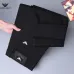 Armani Style Men's Black Slim Stretch Denim Jeans, Embroidered Eagle Logo Business Casual Long Pants #A67614