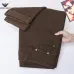 Armani Style Men's Brown Denim Jeans, Embroidered Eagle Logo Straight‑Leg Stretch Business Casual Pants #A67613