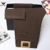 Armani Style Men's Brown Denim Jeans, Embroidered Eagle Logo Straight‑Leg Stretch Business Casual Pants #A67613
