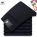 Armani Style Men's Dark Navy Denim Jeans, Embroidered Logo Pocket Straight Fit Stretch Business Casual Pants #A67611