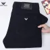 Armani Style Men's Dark Navy Denim Jeans, Embroidered Logo Pocket Straight Fit Stretch Business Casual Pants #A67611
