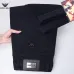 Armani Style Men's Dark Navy Denim Jeans, Embroidered Logo Pocket Straight Fit Stretch Business Casual Pants #A67611