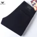 Armani Style Men's Dark Navy Denim Jeans, Embroidered Logo Pocket Straight Fit Stretch Business Casual Pants #A67611