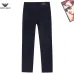 Armani Style Men's Dark Navy Denim Jeans, Embroidered Logo Pocket Straight Fit Stretch Business Casual Pants #A67611