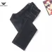 Armani Style Men's Raw Black Wash Denim Jeans, Eagle Logo Straight‑Leg Stretch Business Casual Pants #A67616