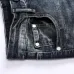 Nostalgic ripped appliqué locomotive men's jeans #99908622