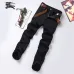 Burberry Style Men's Black Denim Jeans, Embroidered Logo Pocket Slim Stretch Business Casual Long Pants #A67610