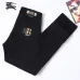 Burberry Style Men's Black Denim Jeans, Embroidered Logo Pocket Slim Stretch Business Casual Long Pants #A67610