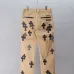 Chrome Hearts Checkered Cross Patch Denim Straight Pants, Khaki #A68220