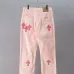 Chrome Hearts Cross Patch Straight Denim Jeans, Yellow #A68219