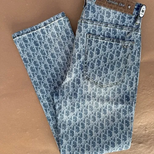 Dior SS26 All Over Printed Monogram Denim Jeans #A69616