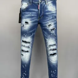 DSQ2 Men's Denim Jeans Edgy Distressed Design with Paint Splatter and Zipper Detail for Fashion Rebels #B54866 DSQ2 Men's Denim Jeans Edgy Distressed Design with Paint Splatter and Zipper Detail for Fashion Rebels #B54866
