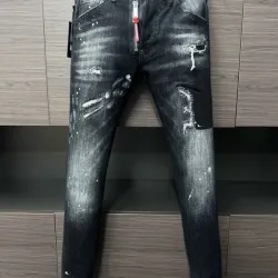 DSQ2 Men's Denim Jeans Edgy Distressed Design with Paint Splatter and Zipper Detail for Fashion Rebels #B54867 DSQ2 Men's Denim Jeans Edgy Distressed Design with Paint Splatter and Zipper Detail for Fashion Rebels #B54867