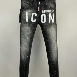 DSQ2 Men's Denim Jeans Edgy Distressed Design with Paint Splatter and Zipper Detail for Fashion Rebels #B54869 DSQ2 Men's Denim Jeans Edgy Distressed Design with Paint Splatter and Zipper Detail for Fashion Rebels #B54869