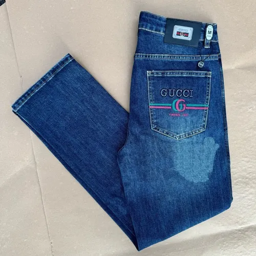 Gucci SS26 Pocket Embroidered Logo YKK Zip Denim Long Pants #A69613