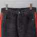 Gucci Web Stripe Vintage Washed Straight‑Leg Denim Jeans, Black #A67846